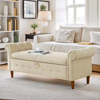 Entryway ottoman with storage sales